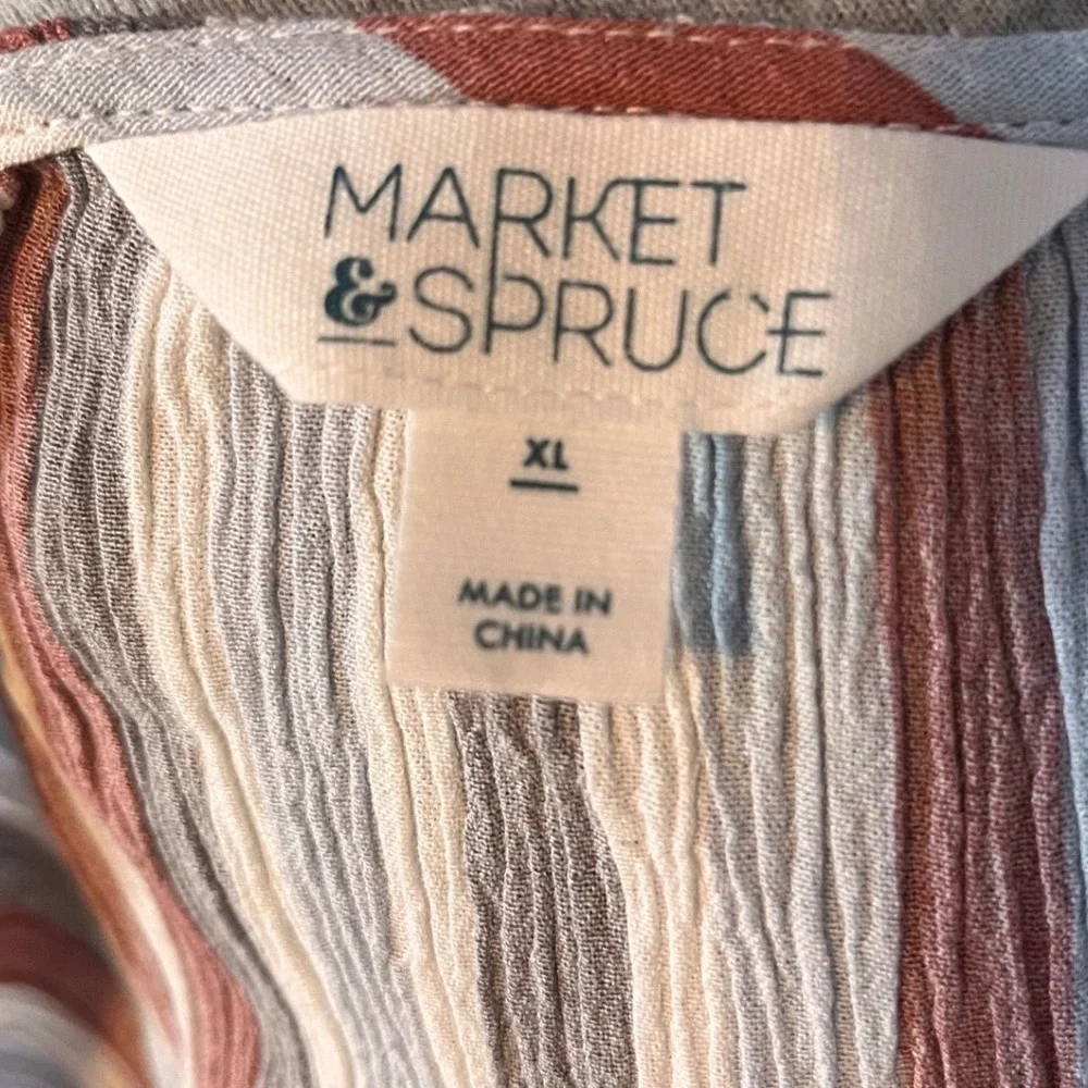 Market &‎ Spruce Striped Halter Neck Fit Flare Romper Women XL Rayon